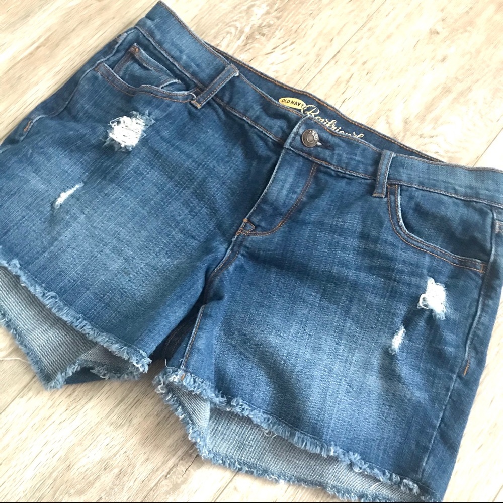 boyfriend style jean shorts